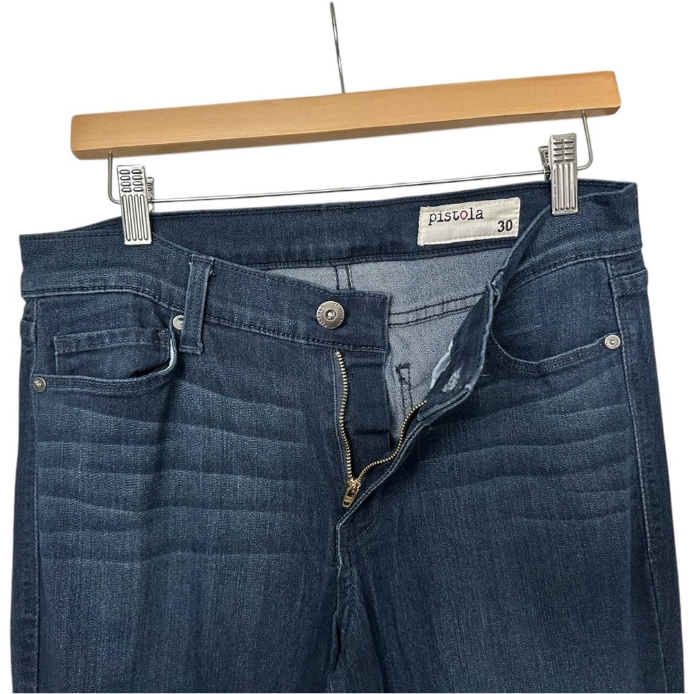 Pistola Brennan Bootcut Jeans Dark Wash Whiskered Mid Rise Stretch Size 30 - Picture 3 of 9